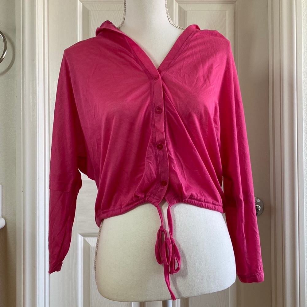 Women’s Cropped Pink Hoodie